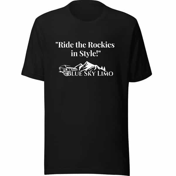 tee shirt ride the rockies by blue sky limo