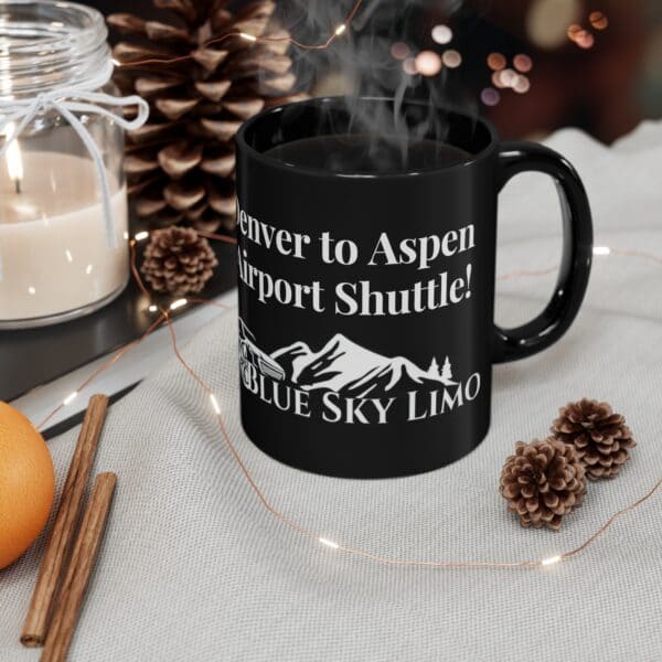 denver to aspen airport shuttle contextual view of coffee mug