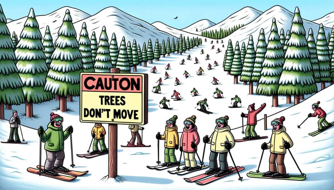caution - trees don't move meme