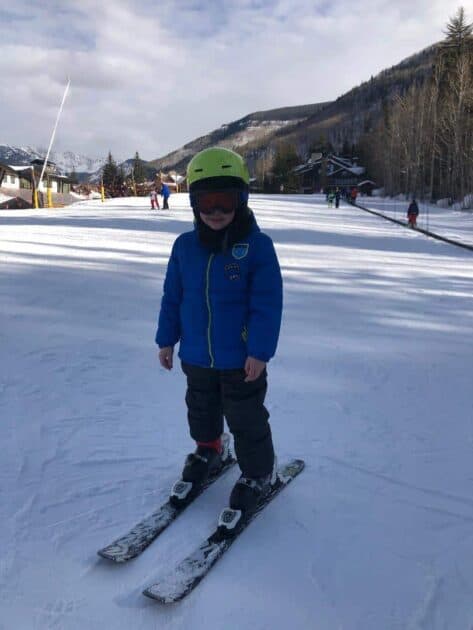 kid skiing Vail via Epic ski kids program for Epic Pass