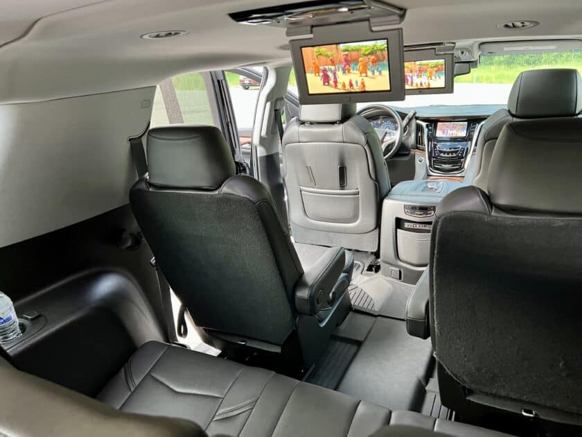 interior photo of a car going from Eagle airport to Copper Mountain
