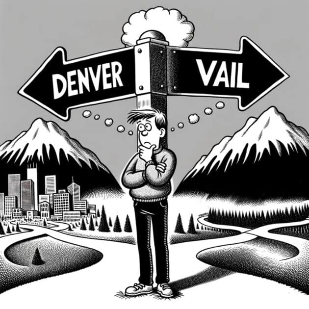 illustration of moving from Denver to Vail