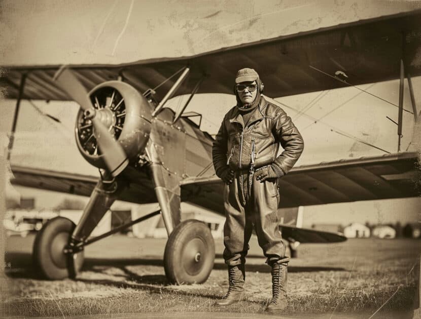 photo of Barnstormer pilot at Eagle County Airport circa 1931