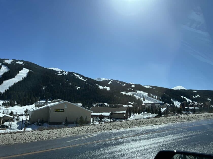 driving up to copper mountain