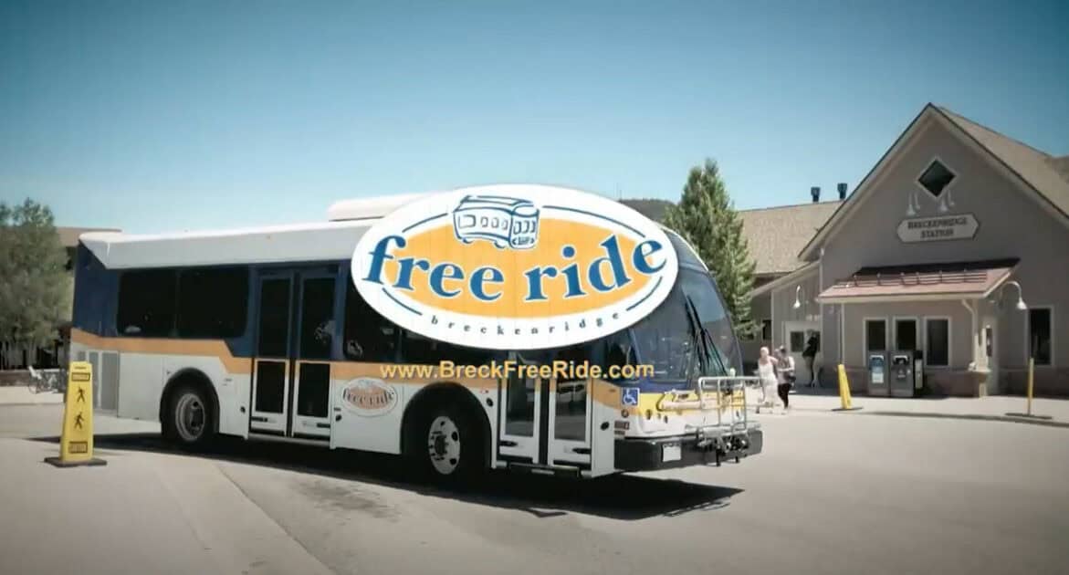 free shuttle transportation bus in Breckenridge