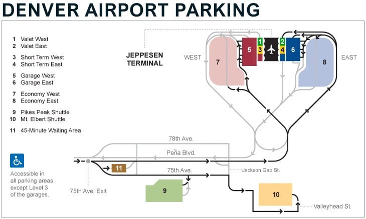 Denver airport Parking Map