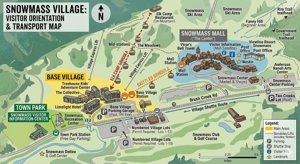 snowmass village layout map