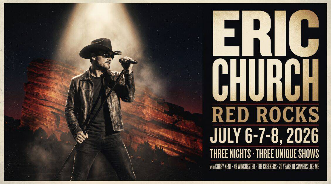 01 eric church red rocks concert horizontal poster | Private Shuttle to Eric Church at Red Rocks