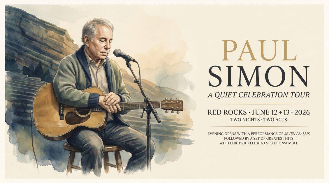 paul simon red rocks landscape poster
