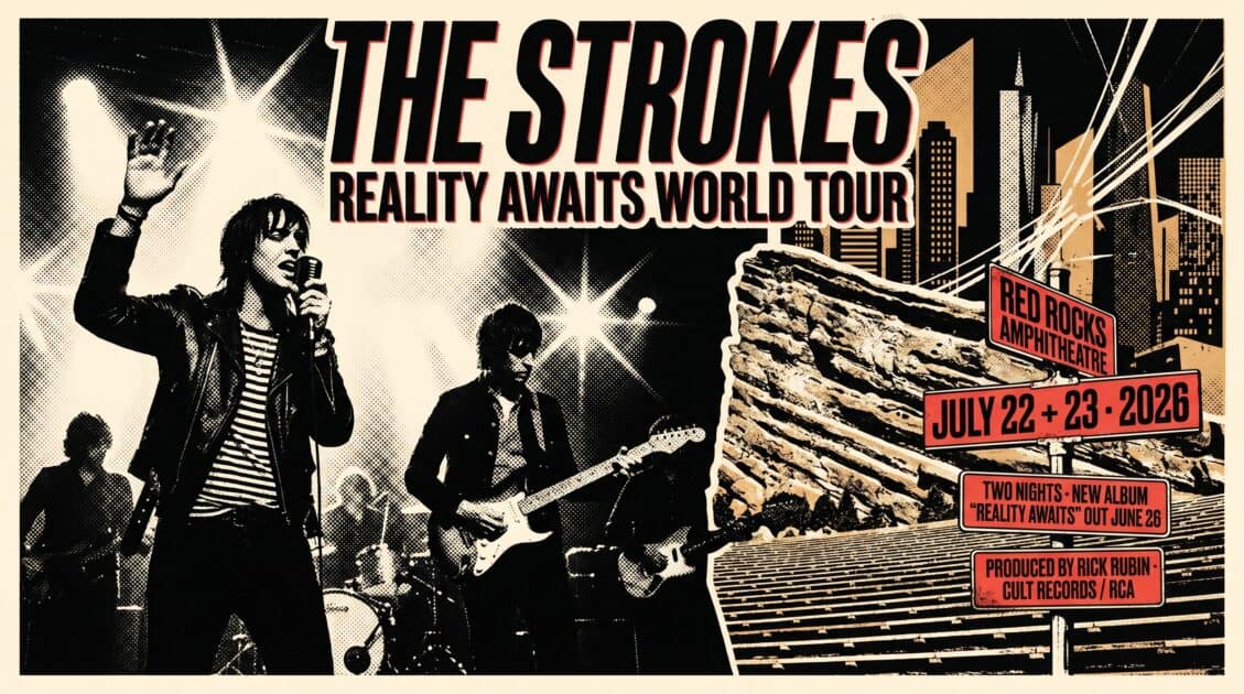 the strokes red rocks landscape poster