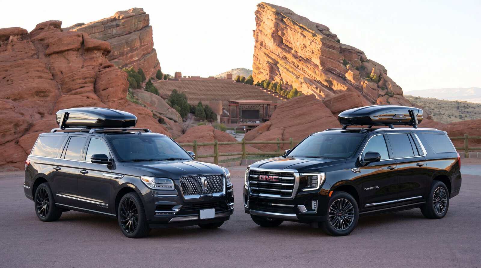 suv shuttle service to red rocks with blue sky limo