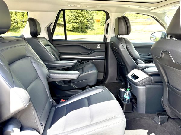 spacious second-row seating in a Blue Sky Limo Beaver Creek shuttle